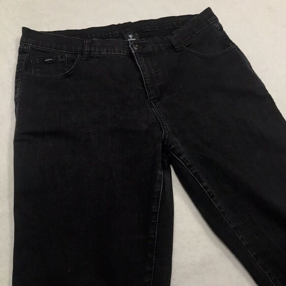 KUHL Black Jeans Women 14 Reg (33x30) Taper Stretch Denim Dark Academia Goth - Picture 6 of 16